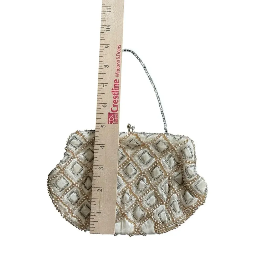 VTG Beaded Purse Bag by Debbie Made‎ in Japan Flapper Night Out Chain READ